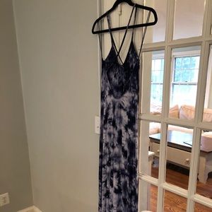 Navy tie dye maxi dress